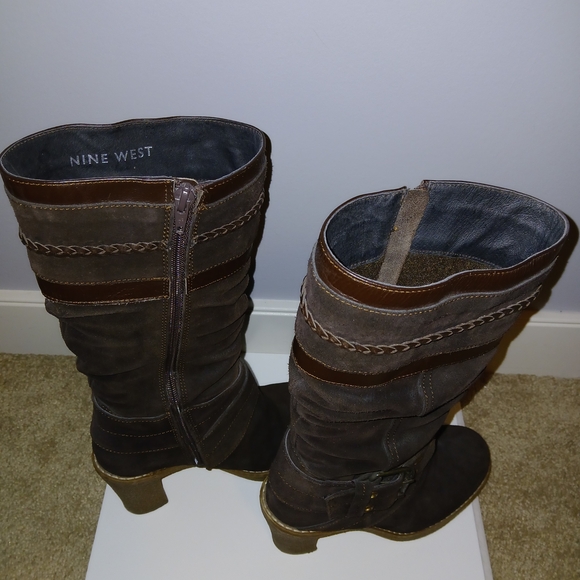 Nine West Dark Brown Heeled Boots - Picture 3 of 4